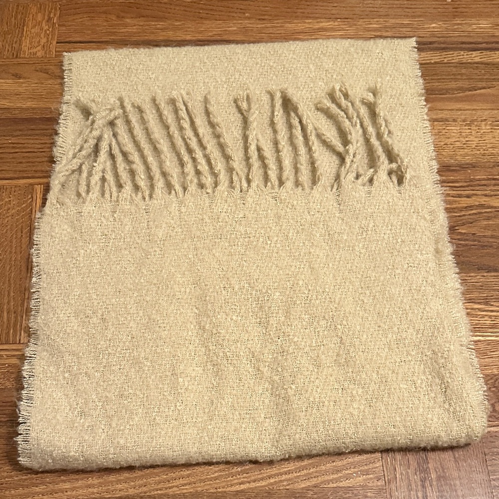 Juicy Couture Cream Tan Fringe Oversized Soft Winter Scarf